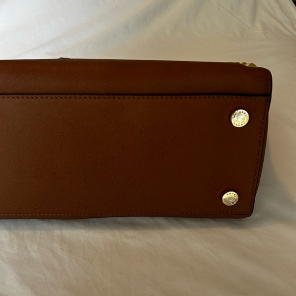 Michael Kors Brown Studded Satchel with Adjustable Strap - Picture 2 of 5